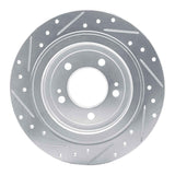 Dynamic Friction 2017-2025 Hyundai Tucson Rear Right Drilled & Slotted Silver Brake Rotor by Dynamic Friction Company 631-21042R