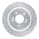 Dynamic Friction 2017-2025 Hyundai Tucson Rear Right Drilled & Slotted Silver Brake Rotor by Dynamic Friction Company 631-21042R