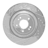 Dynamic Friction 2019-2022 Genesis G90 Rear Left Drilled & Slotted Silver Brake Rotor by Dynamic Friction Company 631-21043L