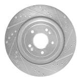 Dynamic Friction 2019-2022 Genesis G90 Rear Right Drilled & Slotted Silver Brake Rotor by Dynamic Friction Company 631-21043R