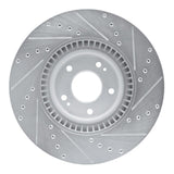 Dynamic Friction 2020-2025 Hyundai Palisade Front Left Drilled & Slotted Silver Brake Rotor by Dynamic Friction Company 631-21044L
