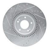 Dynamic Friction 2020-2025 Hyundai Palisade Front Right Drilled & Slotted Silver Brake Rotor by Dynamic Friction Company 631-21044R