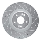 Dynamic Friction 2020-2025 Hyundai Palisade Front Right Drilled & Slotted Silver Brake Rotor by Dynamic Friction Company 631-21044R