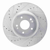 Dynamic Friction 2021-2025 Hyundai Santa Fe Front Left Drilled & Slotted Silver Brake Rotor by Dynamic Friction Company 631-21046L