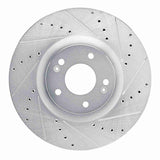 Dynamic Friction 2021-2025 Hyundai Santa Fe Front Right Drilled & Slotted Silver Brake Rotor by Dynamic Friction Company 631-21046R