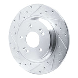 Dynamic Friction 2021-2025 Hyundai Santa Fe Rear Left Drilled & Slotted Silver Brake Rotor by Dynamic Friction Company 631-21047L