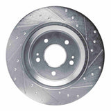 Dynamic Friction 2021-2025 Hyundai Santa Fe Rear Left Drilled & Slotted Silver Brake Rotor by Dynamic Friction Company 631-21047L