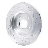 Dynamic Friction 2021-2025 Hyundai Santa Fe Rear Left Drilled & Slotted Silver Brake Rotor by Dynamic Friction Company 631-21047L