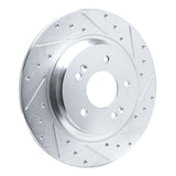 Dynamic Friction 2021-2025 Hyundai Santa Fe Rear Right Drilled & Slotted Silver Brake Rotor by Dynamic Friction Company 631-21047R