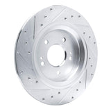 Dynamic Friction 2021-2025 Hyundai Santa Fe Rear Right Drilled & Slotted Silver Brake Rotor by Dynamic Friction Company 631-21047R