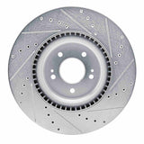 Dynamic Friction 2021-2026 Hyundai Palisade Front Left Drilled & Slotted Silver Brake Rotor by Dynamic Friction Company 631-21048L