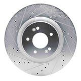 Dynamic Friction 2021-2026 Hyundai Palisade Front Left Drilled & Slotted Silver Brake Rotor by Dynamic Friction Company 631-21048L