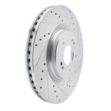 Dynamic Friction 2021-2026 Hyundai Palisade Front Right Drilled & Slotted Silver Brake Rotor by Dynamic Friction Company 631-21048R