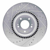 Dynamic Friction 2021-2026 Hyundai Palisade Front Right Drilled & Slotted Silver Brake Rotor by Dynamic Friction Company 631-21048R