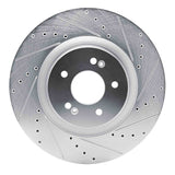 Dynamic Friction 2021-2026 Hyundai Palisade Front Right Drilled & Slotted Silver Brake Rotor by Dynamic Friction Company 631-21048R