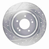 Dynamic Friction 2021-2025 Hyundai Sonata Rear Left Drilled & Slotted Silver Brake Rotor by Dynamic Friction Company 631-21049L