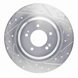 Dynamic Friction 2021-2025 Hyundai Sonata Rear Right Drilled & Slotted Silver Brake Rotor by Dynamic Friction Company 631-21049R