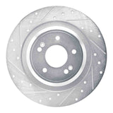 Dynamic Friction 2022-2025 Hyundai Santa Cruz Rear Left Drilled & Slotted Silver Brake Rotor by Dynamic Friction Company 631-21051L