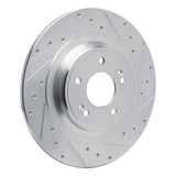 Dynamic Friction 2022-2025 Hyundai Santa Fe Rear Right Drilled & Slotted Silver Brake Rotor by Dynamic Friction Company 631-21051R
