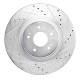 Dynamic Friction 2022-2023 Genesis G70 Front Right Drilled & Slotted Silver Brake Rotor by Dynamic Friction Company 631-21053R