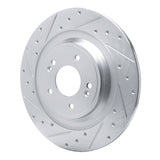 Dynamic Friction 2022-2025 Hyundai Ioniq 6 Rear Left Drilled & Slotted Silver Brake Rotor by Dynamic Friction Company 631-21054L
