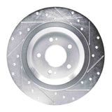 Dynamic Friction 2022-2025 Hyundai Ioniq 6 Rear Left Drilled & Slotted Silver Brake Rotor by Dynamic Friction Company 631-21054L