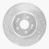 Dynamic Friction 2022-2025 Hyundai Ioniq 6 Rear Left Drilled & Slotted Silver Brake Rotor by Dynamic Friction Company 631-21054L