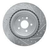 R1 Concepts 12-16 Tesla Model X Rear Left Drilled & Slotted Silver Brake Rotor by R1 Concepts RNC-631-26000L
