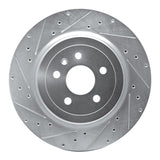 R1 Concepts 12-16 Tesla Model X Rear Left Drilled & Slotted Silver Brake Rotor by R1 Concepts RNC-631-26000L