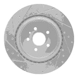 R1 Concepts 12-16 Tesla Model S Rear Right Drilled & Slotted Silver Brake Rotor by R1 Concepts RNC-631-26000R