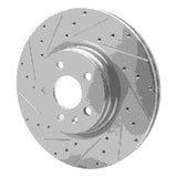 Dynamic Friction 2012-2021 Tesla Model S Front Left Drilled & Slotted Silver Brake Rotor by Dynamic Friction Company 631-26001L