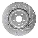 Dynamic Friction 2012-2021 Tesla Model S Front Left Drilled & Slotted Silver Brake Rotor by Dynamic Friction Company 631-26001L