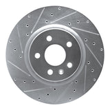 Dynamic Friction 2012-2021 Tesla Model S Front Left Drilled & Slotted Silver Brake Rotor by Dynamic Friction Company 631-26001L