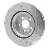 Dynamic Friction 2012-2021 Tesla Model S Front Left Drilled & Slotted Silver Brake Rotor by Dynamic Friction Company 631-26001L