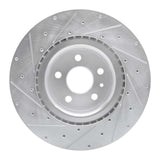 Dynamic Friction 2012-2021 Tesla Model S Front Right Drilled & Slotted Silver Brake Rotor by Dynamic Friction Company 631-26001R