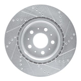 Dynamic Friction 2017-2025 Tesla Model 3 Front Left Drilled & Slotted Silver Brake Rotor by Dynamic Friction Company 631-26002L