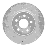 Dynamic Friction 2017-2025 Tesla Model 3 Front Left Drilled & Slotted Silver Brake Rotor by Dynamic Friction Company 631-26002L