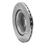 Dynamic Friction 2017-2025 Tesla Model 3 Front Left Drilled & Slotted Silver Brake Rotor by Dynamic Friction Company 631-26002L