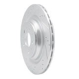 Dynamic Friction 2017-2025 Tesla Model Y Rear Left Drilled & Slotted Silver Brake Rotor by Dynamic Friction Company 631-26003L