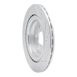 Dynamic Friction 2017-2025 Tesla Model Y Rear Left Drilled & Slotted Silver Brake Rotor by Dynamic Friction Company 631-26003L