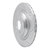 Dynamic Friction 2017-2025 Tesla Model Y Rear Right Drilled & Slotted Silver Brake Rotor by Dynamic Friction Company 631-26003R