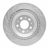 Dynamic Friction 2017-2025 Tesla Model Y Rear Right Drilled & Slotted Silver Brake Rotor by Dynamic Friction Company 631-26003R