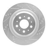 Dynamic Friction 2017-2025 Tesla Model Y Rear Right Drilled & Slotted Silver Brake Rotor by Dynamic Friction Company 631-26003R