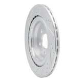 Dynamic Friction 2017-2025 Tesla Model Y Rear Right Drilled & Slotted Silver Brake Rotor by Dynamic Friction Company 631-26003R