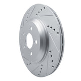 Dynamic Friction 2017-2025 Tesla Model 3 Rear Left Drilled & Slotted Silver Brake Rotor by Dynamic Friction Company 631-26005L