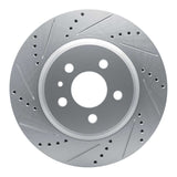 Dynamic Friction 2017-2025 Tesla Model 3 Rear Left Drilled & Slotted Silver Brake Rotor by Dynamic Friction Company 631-26005L