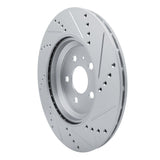 Dynamic Friction 2017-2025 Tesla Model 3 Rear Left Drilled & Slotted Silver Brake Rotor by Dynamic Friction Company 631-26005L