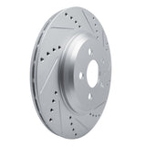 Dynamic Friction 2017-2025 Tesla Model 3 Rear Right Drilled & Slotted Silver Brake Rotor by Dynamic Friction Company 631-26005R