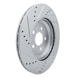 Dynamic Friction 2017-2025 Tesla Model 3 Rear Right Drilled & Slotted Silver Brake Rotor by Dynamic Friction Company 631-26005R