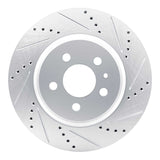 Dynamic Friction 2017-2025 Tesla Model 3 Rear Right Drilled & Slotted Silver Brake Rotor by Dynamic Friction Company 631-26005R